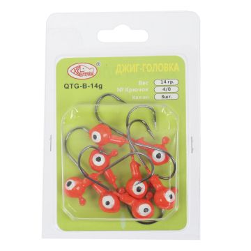 Джиг головка крашеная "Шар", Вес: 14 гр. Цвет: красный